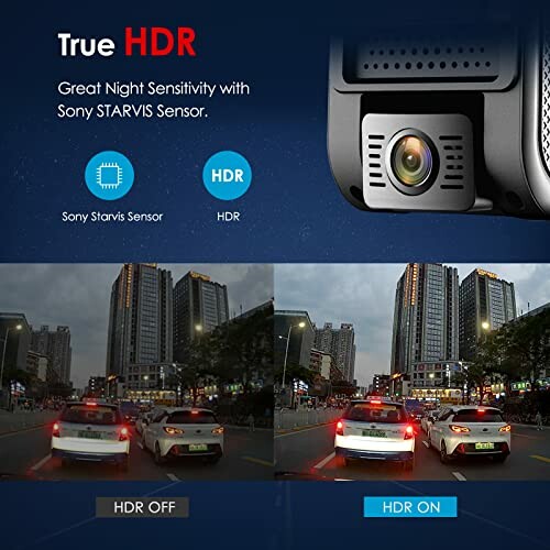 Comparison of HDR effect on night driving with Sony Starvis Sensor.